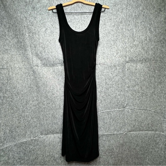 Boston Proper Sleeveless Ruched Acetate/Spandex Dress in Black- Sz S - Picture 1 of 5